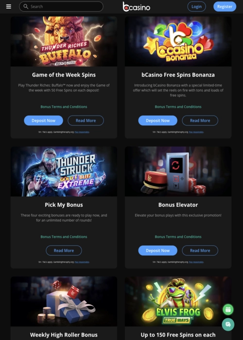 Special bonus deals collection BCasino